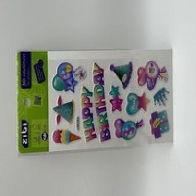 3D наліпки Happy Birthday Райдужна вечірка 18 см, KIDS Line