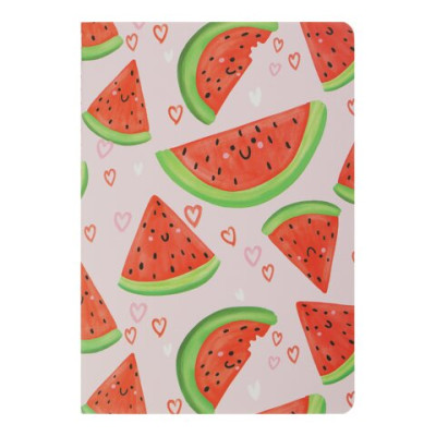 Книга для нотаток FRUITS, А5, 32 арк., клітинка, прошита обкладинка, рожева BM.24822103-10