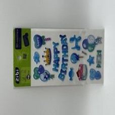 3D наліпки Happy Birthday Блакитна корона 18 см, KIDS Line 3D наліпки Happy Birthday Блакитна корона 18 см, KIDS Line
