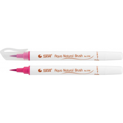 Маркер-кисть акварельний STA 3700 AQUA NATURAL BRUSH 3700, красно розовый STA3700-84