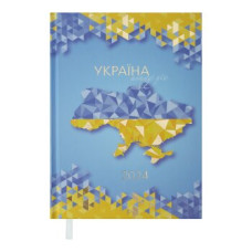 Щоденник датований 2024 UKRAINE, A5, св. синій