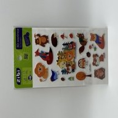 3D наліпки Лісові звірі мікс 18 см, KIDS Line