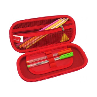 Пенал з тисненням, 1 відділення - QT-5628-Red