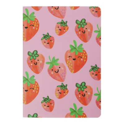 Книга для нотаток FRUITS, А5, 32 аркуші, клітинка, прошита обкладинка, малинова BM.24822103-29