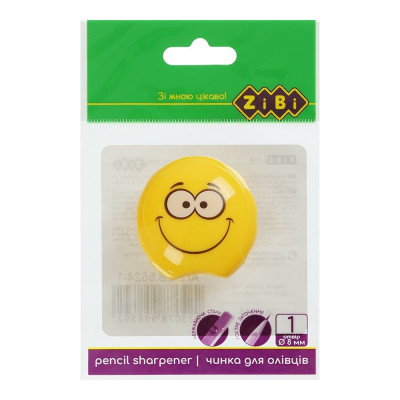 Чинка SMILE з контейнером, 1 отв., 1 шт. в блістері, KIDS Line