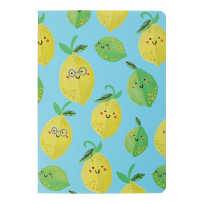 Книга для нотаток FRUITS, А5, 32 арк., клітинка, прошита обкладинка, блакитна BM.24822103-14