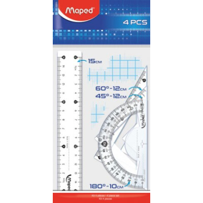 Набір лінійок ESSENTIALS Mini 15см. (4предмета), блістер - MP.242815 Maped