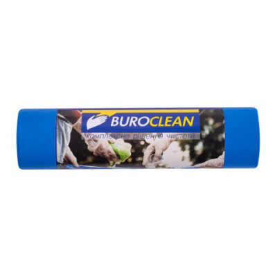 Пакеты для мусора 240л/5 шт, 900х1300мм, крепкие, синие, 35мкм, ПВД (LDPE), BuroClean EuroStandart 10200061