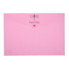 Папка-конверт А4 на кнопці PASTEL, рожевий