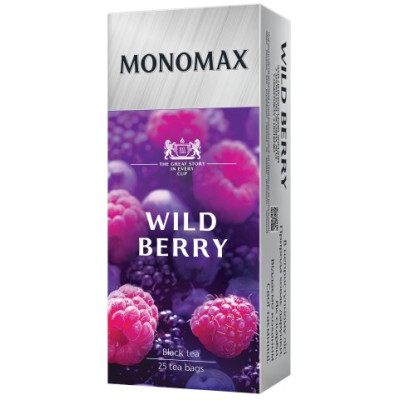 Чай чёрный 1.5г*25, пакет, WILD BERRY, МОNОМАХ mn.18366