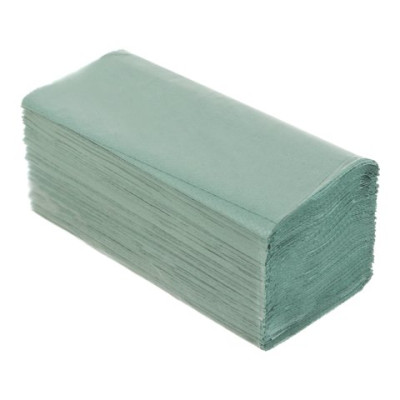 Рушники паперові макулатурні V-подібні.,200шт., зелені BUROCLEAN