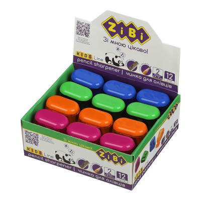 Чинка з контейнером COMBI, 2 отв., пластик. корпус, асорті, KIDS Line