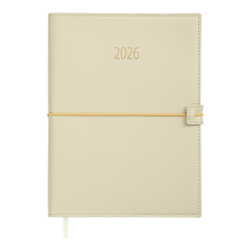 Щоденник датов. 2026 PANDORA, A5, бежевий, штуч.шкіра