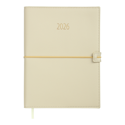 Щоденник датов. 2026 PANDORA, A5, бежевий, штуч.шкіра