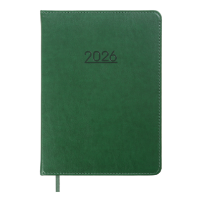 Ежедневник датир. 2026 PRIME,  A5, зеленый, иск.кожа/поролон