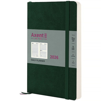 Щоденник 2026 Partner Soft Skin, 145*210, темно-зелений