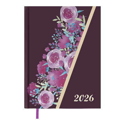 Щоденник дат. поліграфічний PASSION 2026, A5, темно-червоний