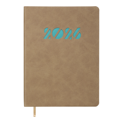 Щоденник дат. 2026 INVISIBLE, A5, бежевий, штучна шкіра