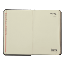 Щоденник дат. 2024 SALERNO, A6, синій, штуч. шкіра