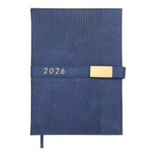 Щоденник датов. 2026 LEROY, A5, синій, штуч.шкіра