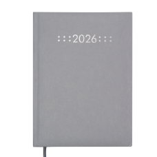 Щоденник дат. 2026 CLASSIC, A5, сірий, бумвініл/поролон
