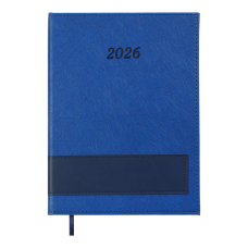 Щоденник дат. 2026 PRESTIGE, A5, синій, штучна шкіра