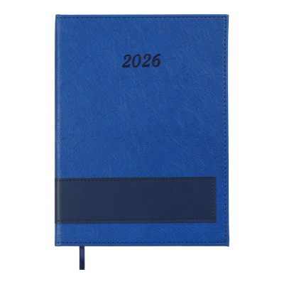 Щоденник дат. 2026 PRESTIGE, A5, синій, штучна шкіра