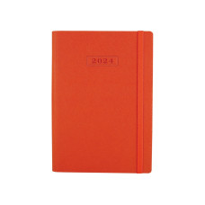 Ежедневник датированный 2024, CROSS, оранжевый, А5, мягкая обложка с резинкой