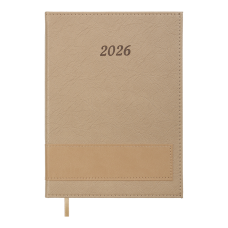 Щоденник дат. 2026 PRESTIGE, A5, бежевий, штучна шкіра