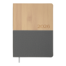 Щоденник дат. 2026 CORAL, A5, сірий, штучна шкіра