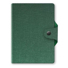 Щоденник недатований А6 в клітинку Tweed на кнопці зелений