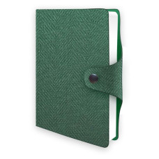 Щоденник недатований А6 в клітинку Tweed на кнопці зелений