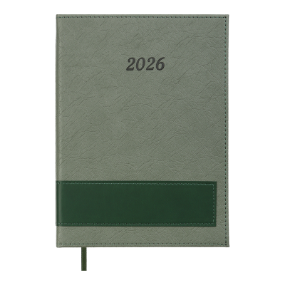 Щоденник дат. 2026 PRESTIGE, A5, зелений, штучна шкіра