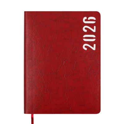 Щоденник дат. 2026 MIND, A5, червоний, штучна шкіра
