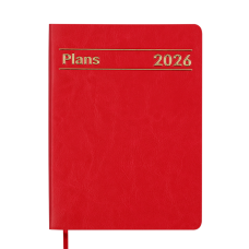Щоденник дат. 2026 MEMORY, A5, червоний, штучна шкіра