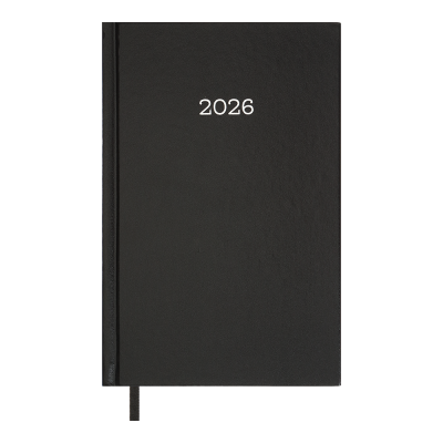 Щоденник дат. 2026 SIMPLE, A5, чорний, бумвініл