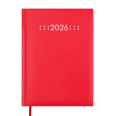 Ежедневник датир. 2026 CLASSIC, A5, красный, бумвинил/поролон