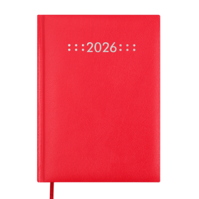 Ежедневник датир. 2026 CLASSIC, A5, красный, бумвинил/поролон