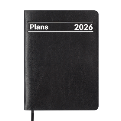 Щоденник дат. 2026 MEMORY, A5, чорний, штучна шкіра