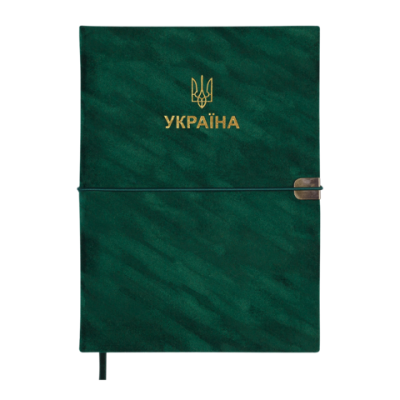 Ежедневник датир. 2026 PATRIOT VELOUR, A5, зеленый, иск.кожа