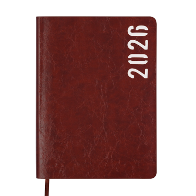 Щоденник дат. 2026 MIND, A5, коричневий, штучна шкіра