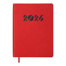 Щоденник дат. 2026 INVISIBLE, A5, червоний, штучна шкіра