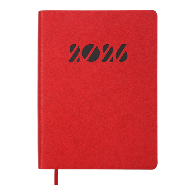 Щоденник дат. 2026 INVISIBLE, A5, червоний, штучна шкіра