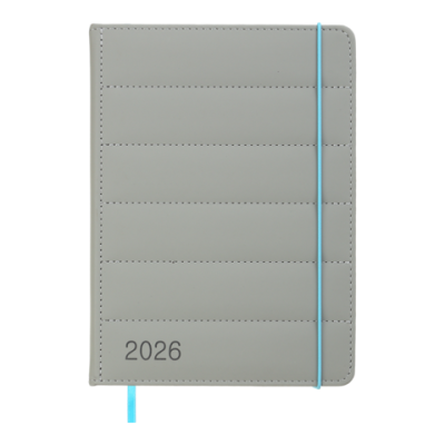 Ежедневник датир. 2026 AURA, A5, серый, иск.кожа/поролон