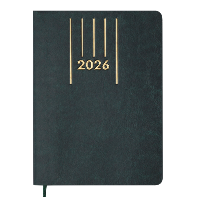 Щоденник дат. 2026 MEMORY, A5, зелений, штучна шкіра