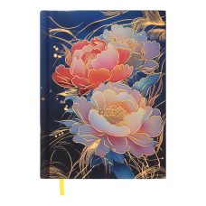 Щоденник недатов. поліграфічний PEONY, A5, темно-синій, 336 стор