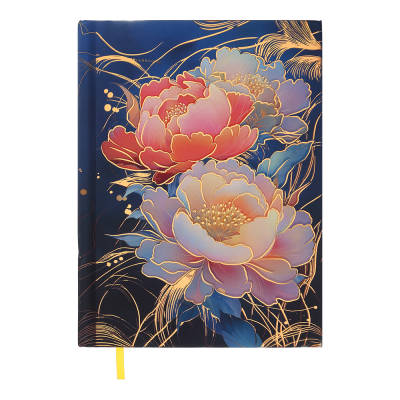 Щоденник недатов. поліграфічний PEONY, A5, темно-синій, 336 стор