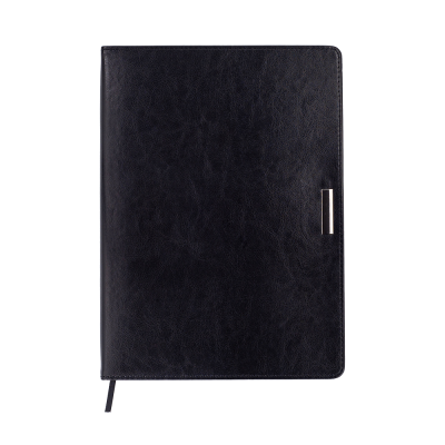 Щоденник недат. SALERNO, L2U, А4, чорний, штуч.шкіра, 336 стор