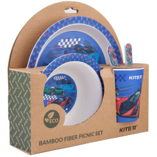 Набір посуду з бамбука Kite Racing, K20-313-2, 5 предметів