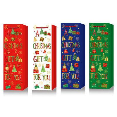 Пакет паперовий подарунковий, Wine bottle: 11х38х11см, тиснення фольгою BM.2000186